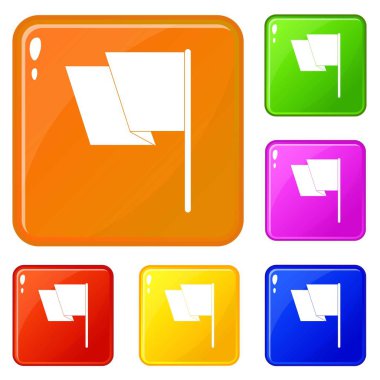 Bayrak simgeleri set vektör rengi