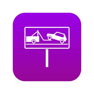 Park işareti simgesi yok dijital mor