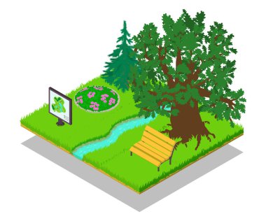 Parkland kavramı afiş, izometrik stili