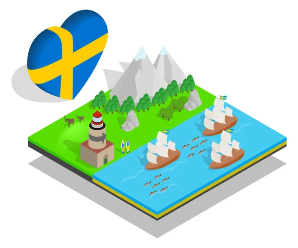 Finland concept banner, isometric style — Stock Vector