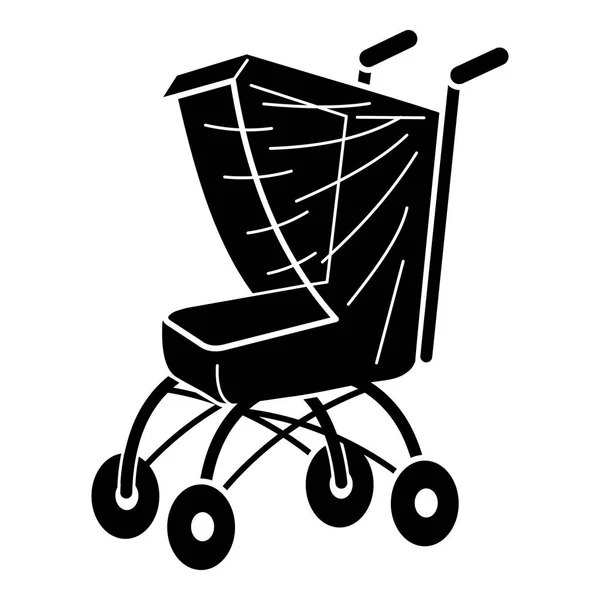 Kinderwagen-Ikone, einfacher Stil — Stockvektor