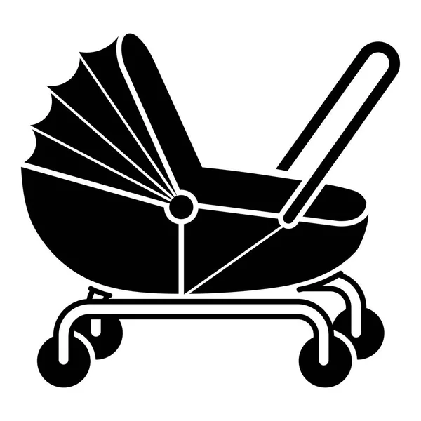 Baby pram icon, simple style — Stock Vector