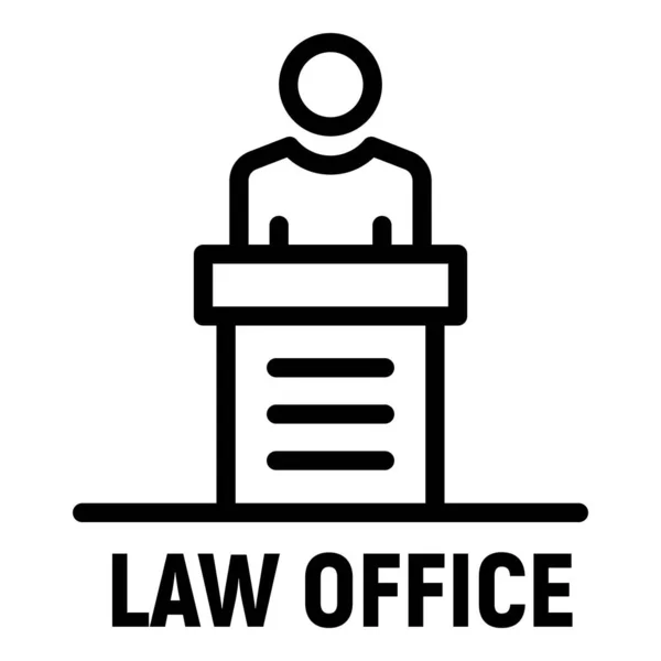 Значок юридичного бюро, контурний стиль — стоковий вектор