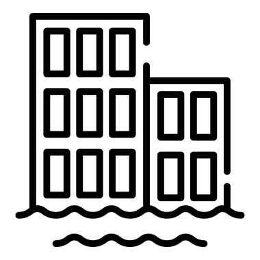 Şehir sel simgesi, anahat stili