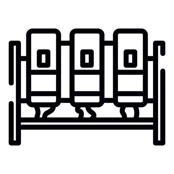 Icono de computadora minera, estilo de esquema — Vector de stock