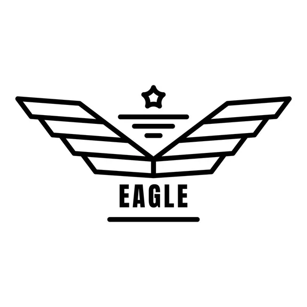 Logo Orlí křídla, styl obrysu — Stockový vektor