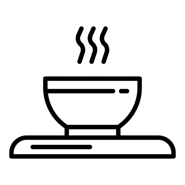 Hot coffee icon, outline style — Stock Vector