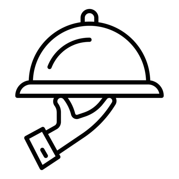 Icona della pentola del cameriere, stile contorno — Vettoriale Stock