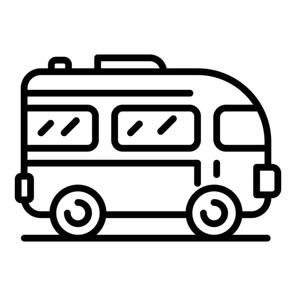 Ausflugsbus-Ikone, Umrissstil — Stockvektor
