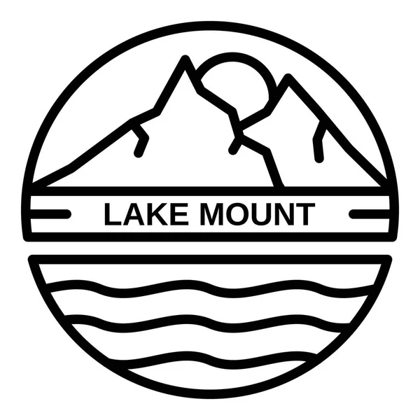 Lake mount logo, outline style Vector Graphics
