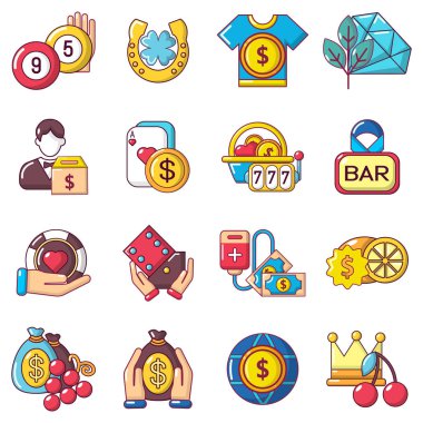 Kolay para Icons set, karikatür tarzı