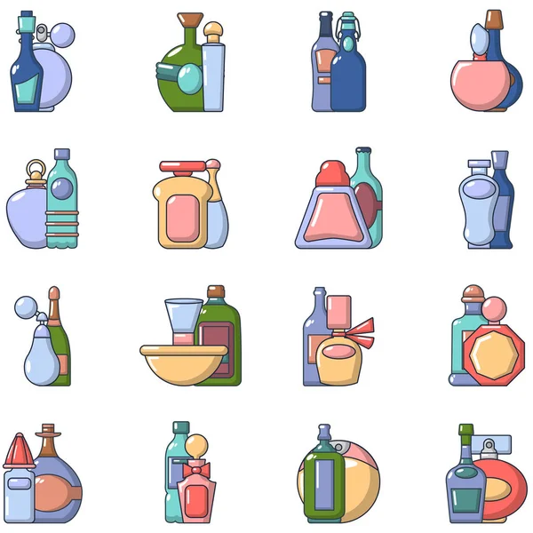 Crème icons set, cartoon stijl — Stockvector