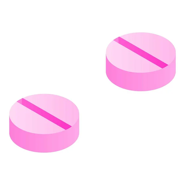 Icono de píldoras rosa, estilo isométrico — Archivo Imágenes Vectoriales