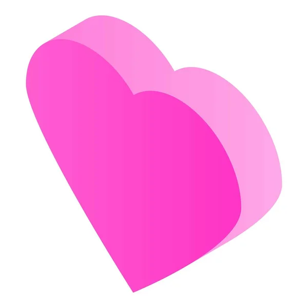 Icono de corazón rosa, estilo isométrico — Vector de stock