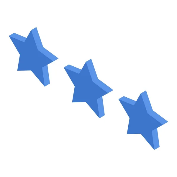 Three star record icon, isometric style — Stock Vector