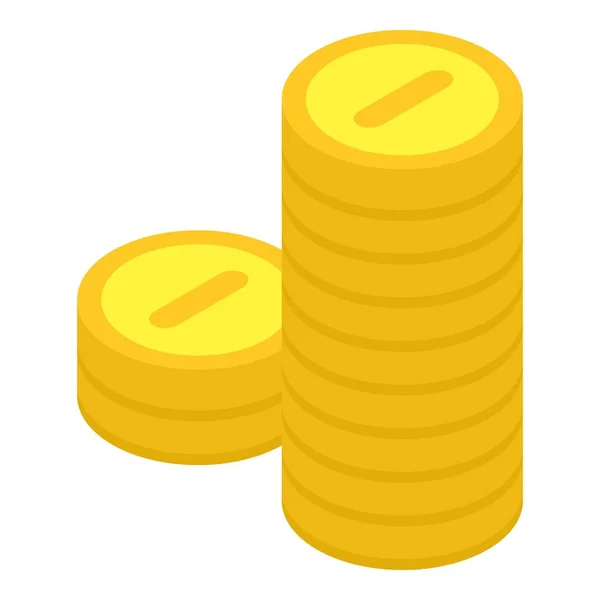 Ícone de pilha de moedas, estilo isométrico — Vetor de Stock