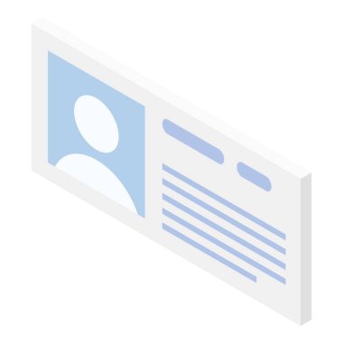 Kimlik kartı simgesi, isometrik stil