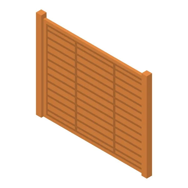 Valla de madera icono, estilo isométrico — Vector de stock