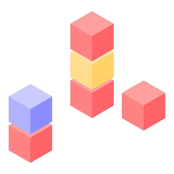 Spielzeugwürfel-Ikone, isometrischer Stil — Stockvektor