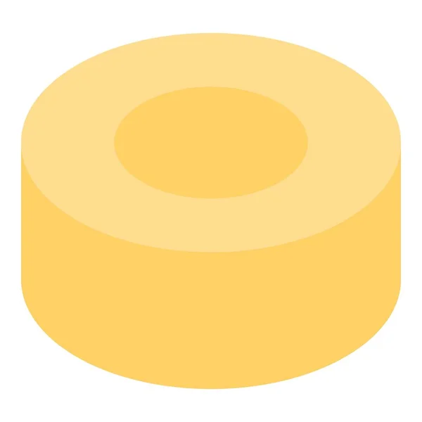 Желтая иконка цилиндра игрушки, изометрический стиль — стоковый вектор