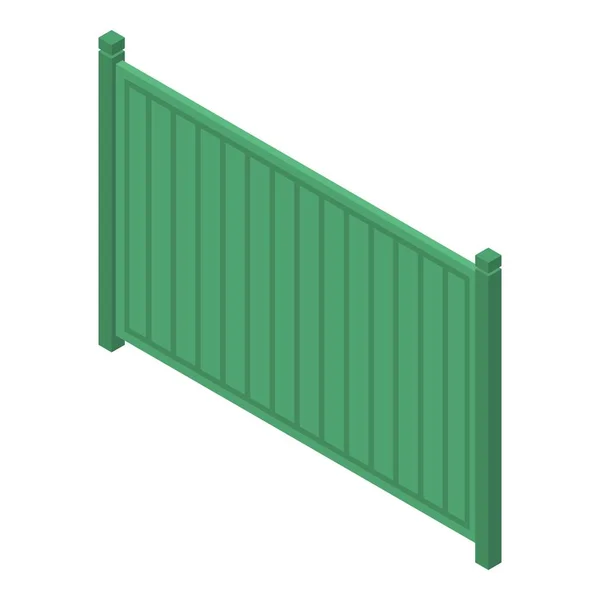 Icona recinzione in legno verde, stile isometrico — Vettoriale Stock