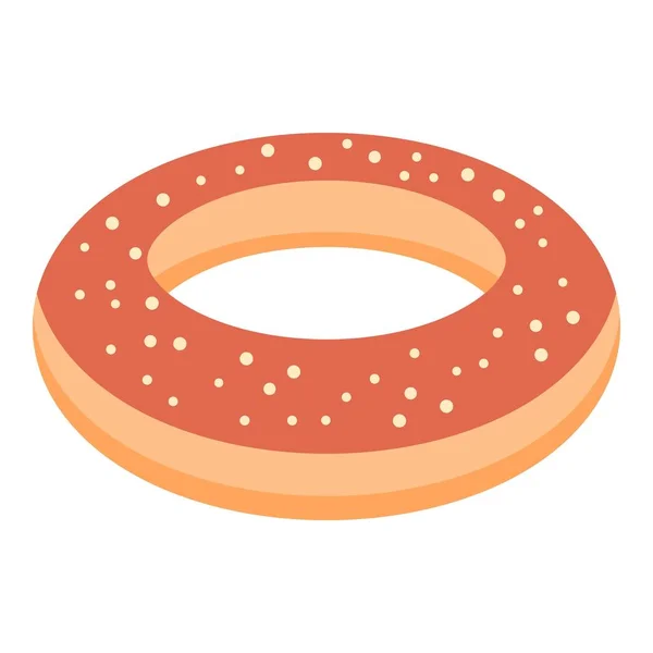 Chocolate donut icon, isometric style — Stock Vector