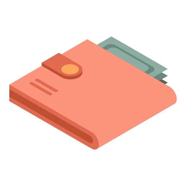 Rood geld portemonnee icoon, isometrische stijl — Stockvector