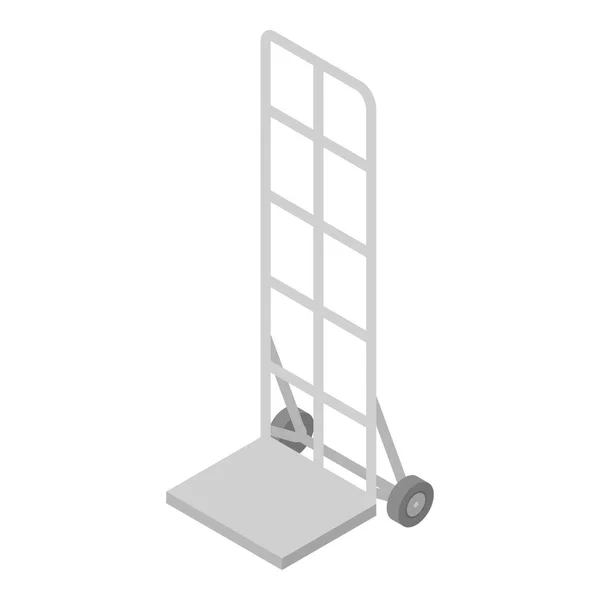 Metalowa ikona wózka magazynowego, styl izometryczny — Wektor stockowy
