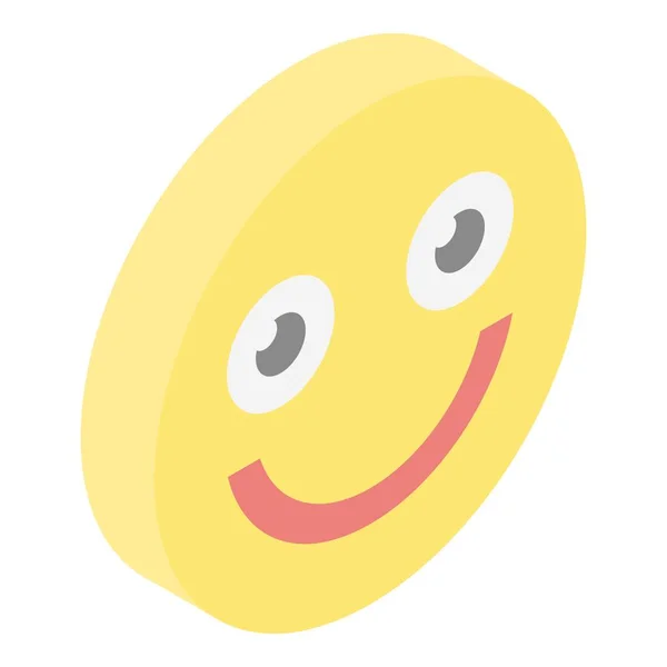 Žlutá úsměv ikona Emoji, izometrický styl — Stockový vektor