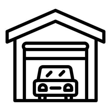 Kiralık araba garaj simgesi, anahat tarzı