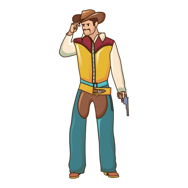 Icono de vaquero, estilo de dibujos animados — Vector de stock