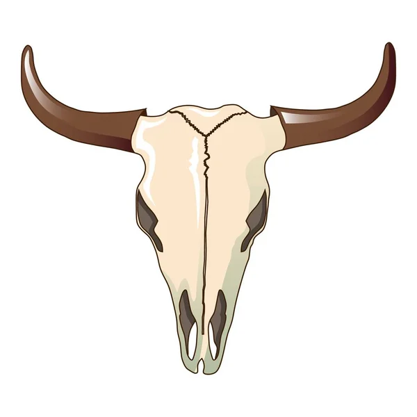 Icono de cráneo de vaca, estilo de dibujos animados — Vector de stock