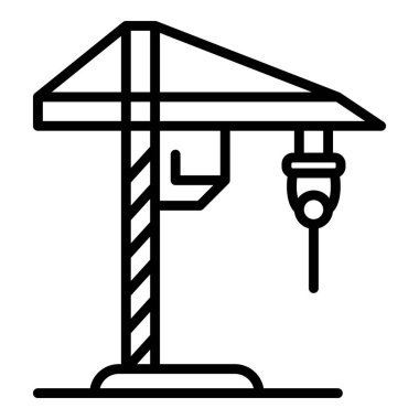 İnşaat matkap vinç simgesi, anahat tarzı