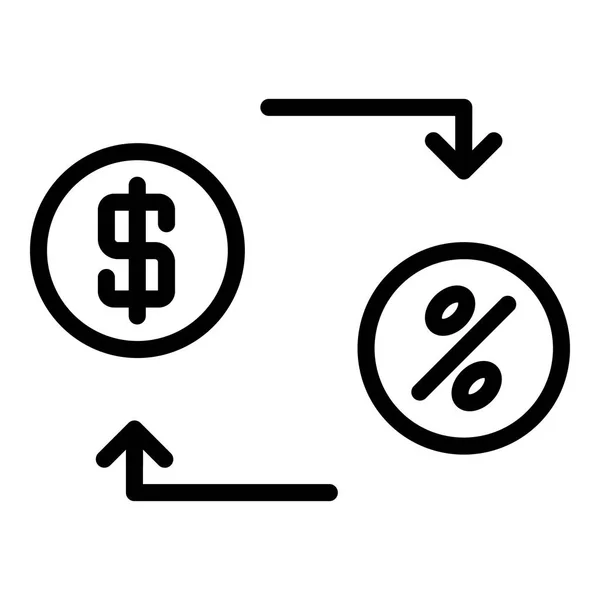 Icono de conversión de dinero de alquiler, estilo de esquema — Archivo Imágenes Vectoriales