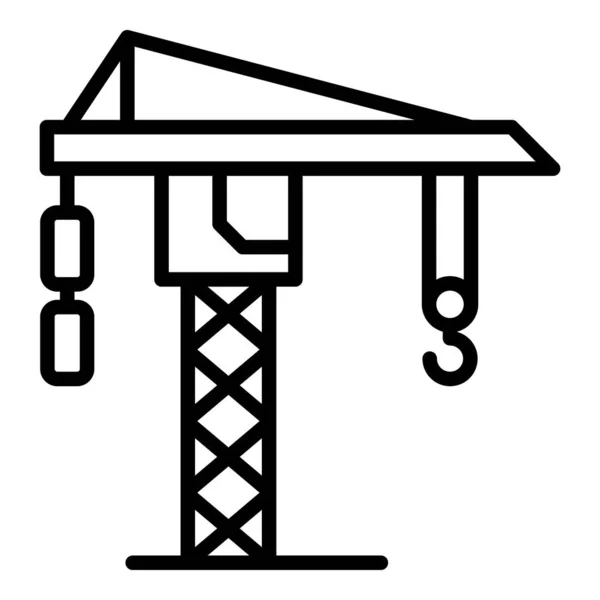 Icono de la grúa de barco, estilo de contorno — Vector de stock