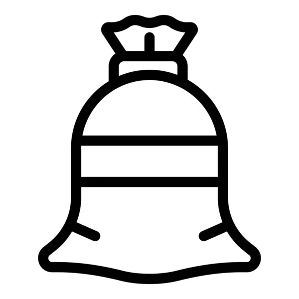 Textile sack icon, outline style — Stock Vector