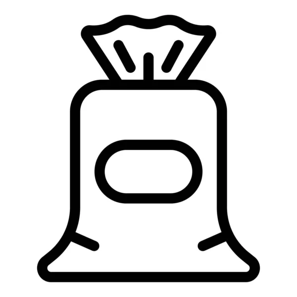 Ikona s bavlněným pytlem, styl osnovy — Stockový vektor