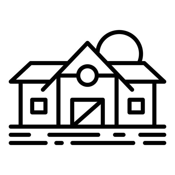 Icona della casa contadina, stile contorno — Vettoriale Stock
