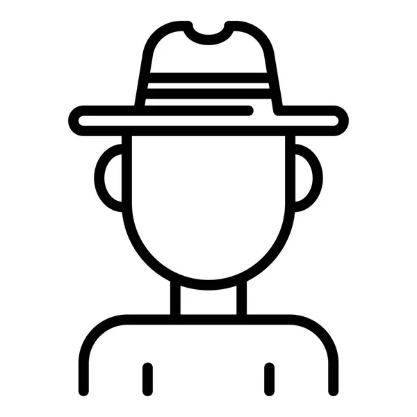 Farmer man icon, outline style — Stock Vector