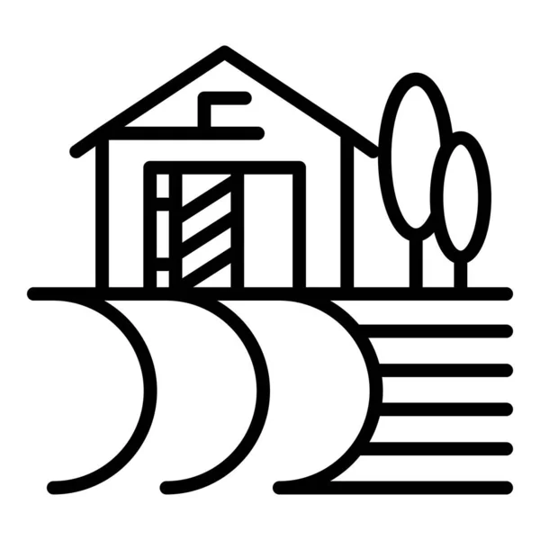 Boerderij schuur icoon, outline stijl — Stockvector