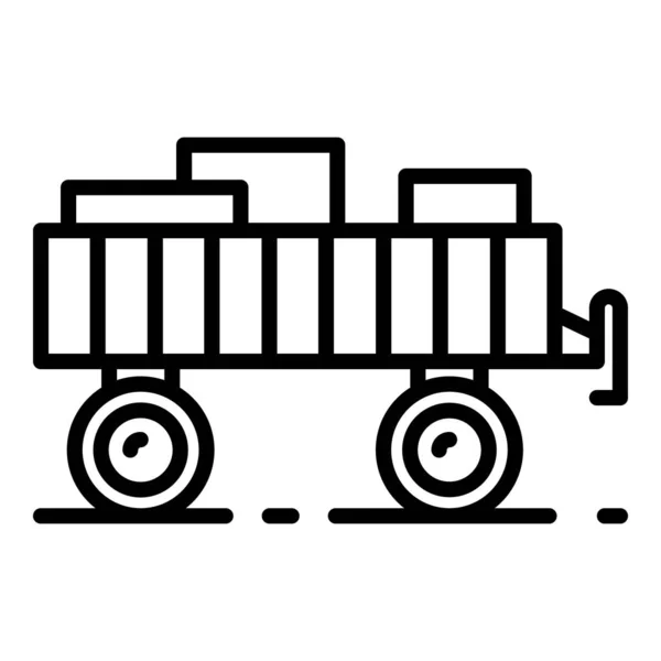 Icône de tracteur, style contour — Image vectorielle