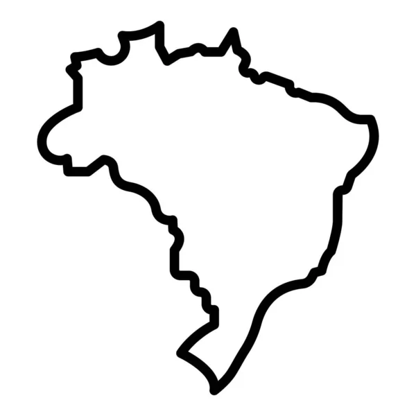 Brasil mapa icono, esquema de estilo — Vector de stock