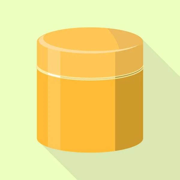 Orange tin can icon, flat style — Stock Vector