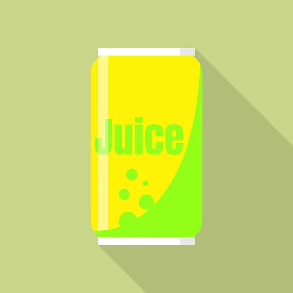 Juice tin kan icon, platte stijl — Stockvector