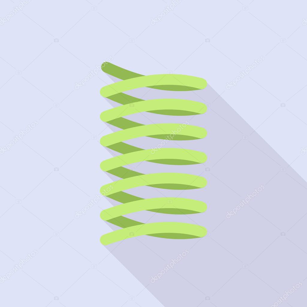 Green spring coil icon. Flat illustration of green spring coil vector icon for web design