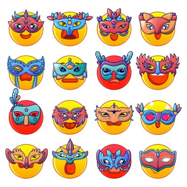 Duygu simgelerini gizle seti, çizgi film stili