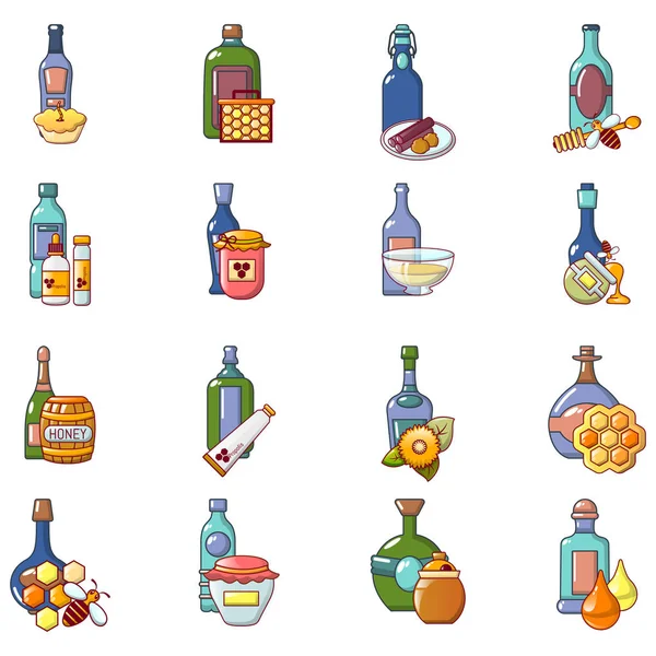Mead iconos conjunto, estilo de dibujos animados — Vector de stock