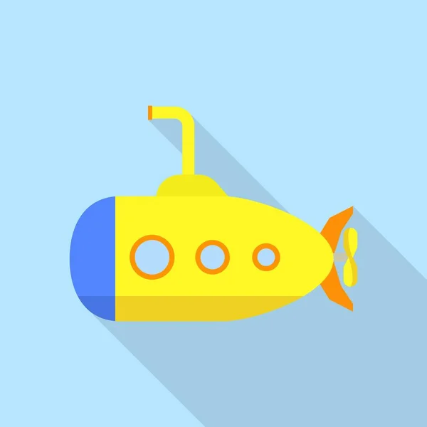 Icône sous-marine jaune, style plat — Image vectorielle