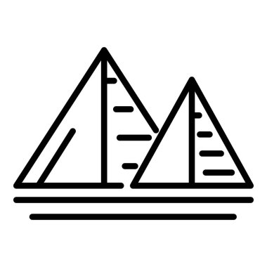 İki Mısır piramitleri simgesi, anahat tarzı