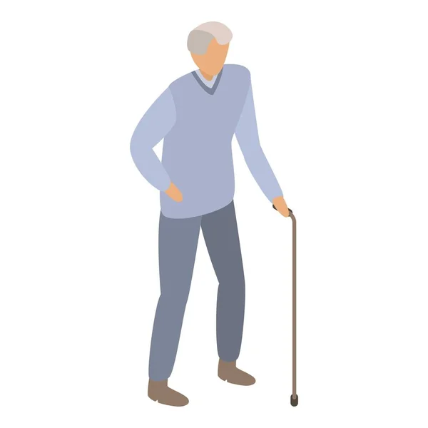 Old senior man icon, stil izometric — Vector de stoc